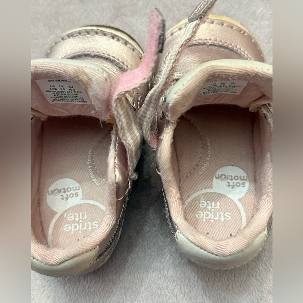 Stride Rite Toddler Shoes – Size 4.5 Wide (W) Metallic Pink Easy On/Off - Picture 8 of 8